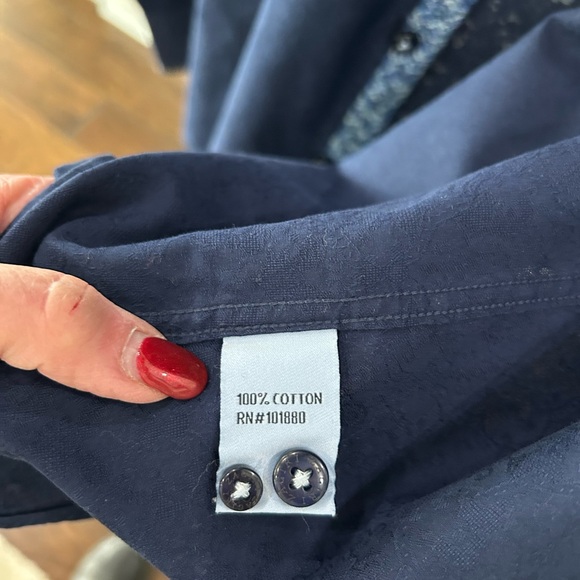 Zagiri Men’s Two Tone Blue Long Sleeve Shirt - Picture 9 of 9